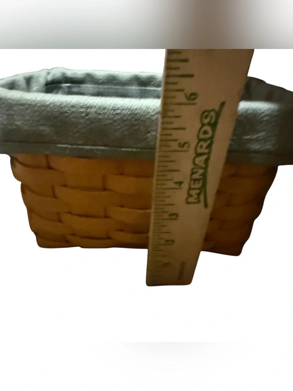 Vtg Longaberger Small Berry Basket With Sage Green Liner & Plastic Protector